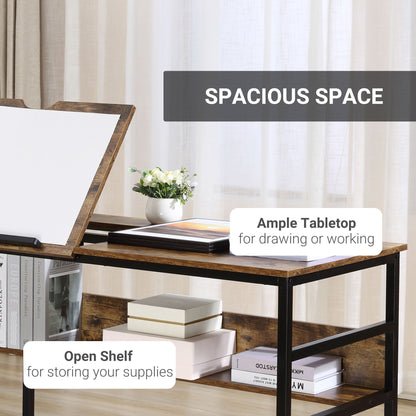 Adjustable Drafting Table Art Desk Drawing Table Craft Desk Workstation for Painting Multifunctional Writing Desk with T
