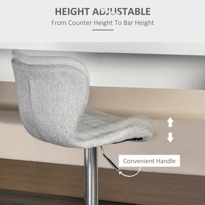 Set of 2 Counter Height Bar Stools Swivel Stool Height Adjustable Bar Chairs with Footrest for Kitchen Dining Home Pub, 