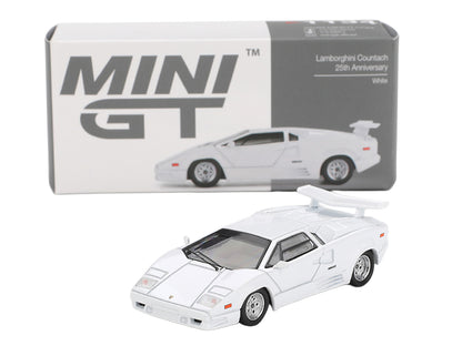Lamborghini Countach "25th Anniversary" White Limited Edition 1/64 Diecast Model Car by Mini GT
