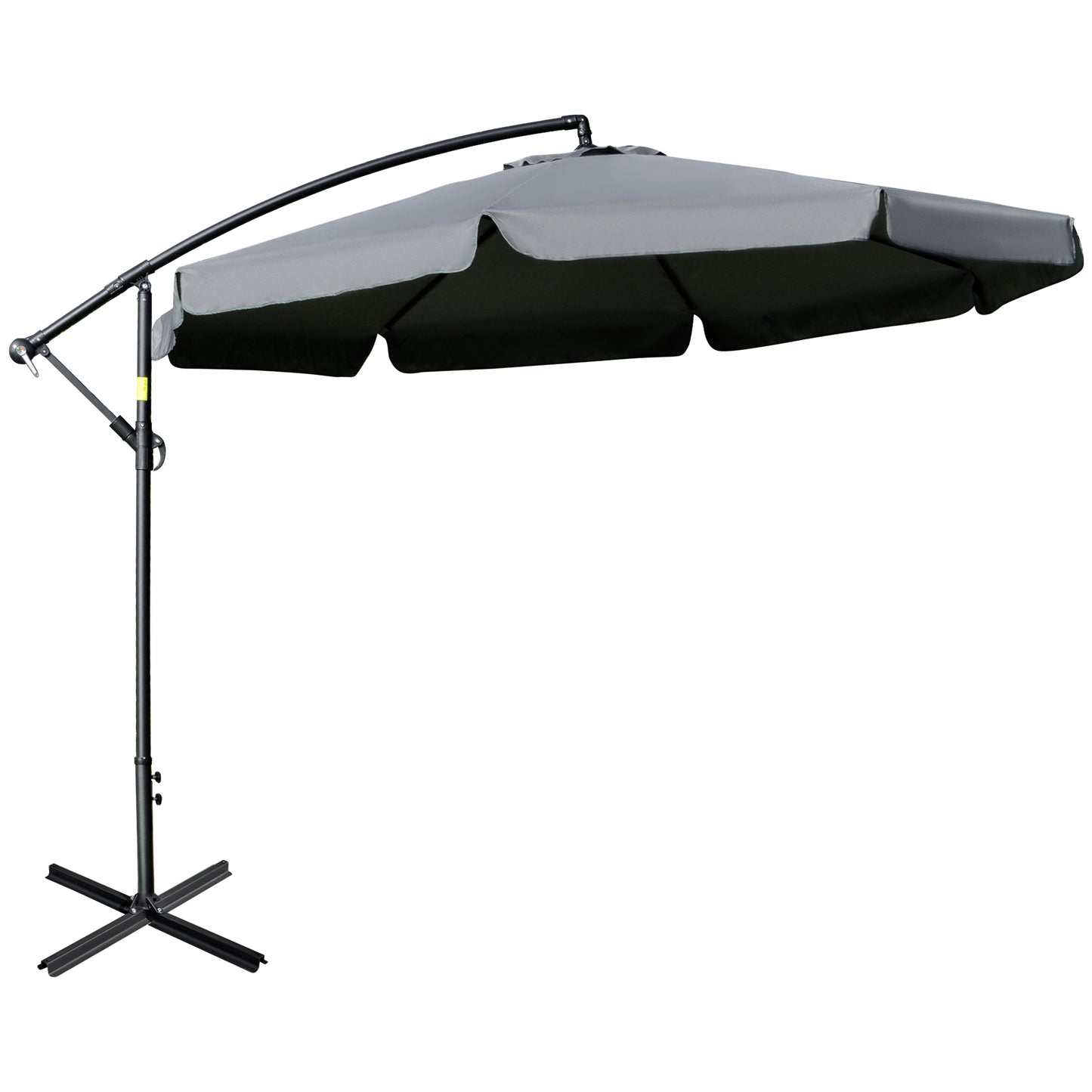 11FT Offset Hanging Patio Umbrella Cantilever Umbrella with Easy Tilt Adjustment, Cross Base and 8 Ribs for Backyard, Po