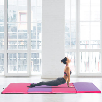 Soozier 4'x10'x2'' Folding Gymnastics Tumbling Mat, Exercise Mat  with Carrying Handles for Yoga, MMA, Martial Arts, Str