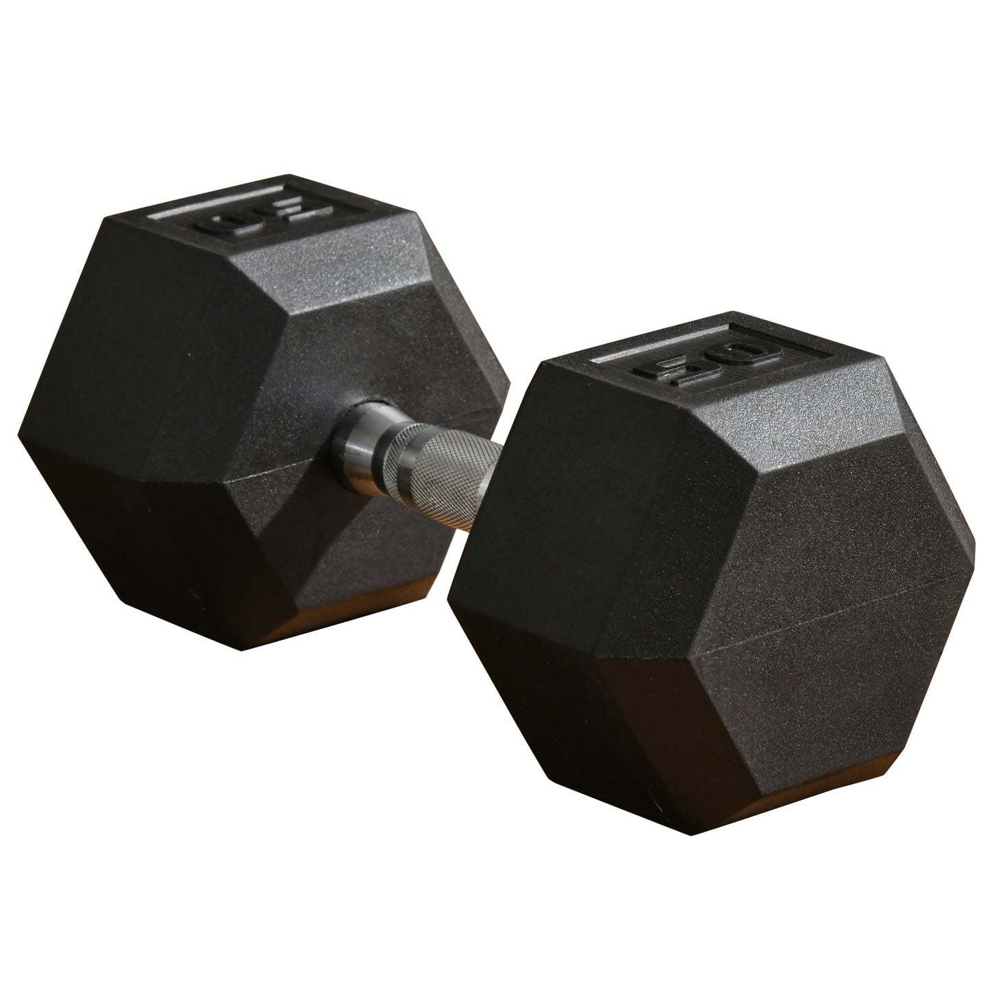 Soozier 50lbs Rubber Hex Dumbbell, Weight Dumbbell Hand Weight Barbell for Body Fitness Training for Home Office Gym, Bl