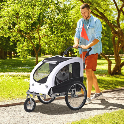 VarietyKart Elite II Dog Bike Trailer 2-In-1 Pet Stroller Cart Bicycle Wagon Cargo Carrier Attachment for Travel with Su