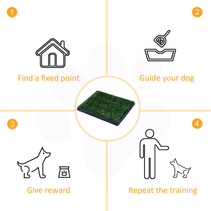 Dog Grass Pad with Tray, Artificial Grass for Dogs, Doggy Bathroom Toilet Potty Tray Indoor Outdoor Puppy Potty Training