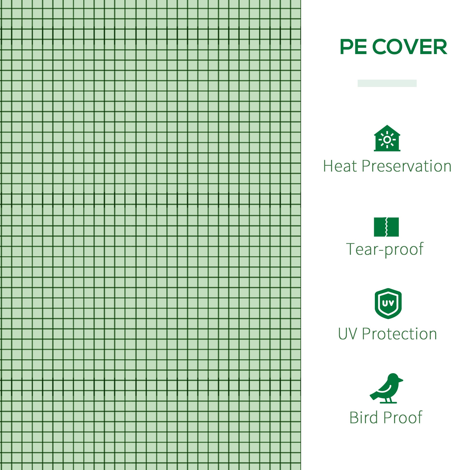 9.7' x 3.3' x 2.5' Mini Tunnel Greenhouse with PE Cover Garden Green Grow Shed with Steel Frame Zipped Doors, Dark Green