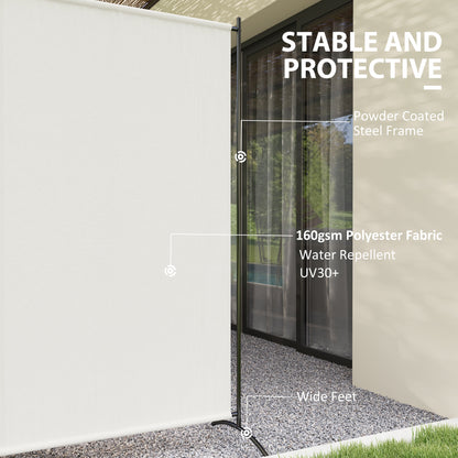 Single Panel Room Divider, UV30+ Privacy Screen, Indoor Outdoor Privacy Panel with Stable Base, Beige