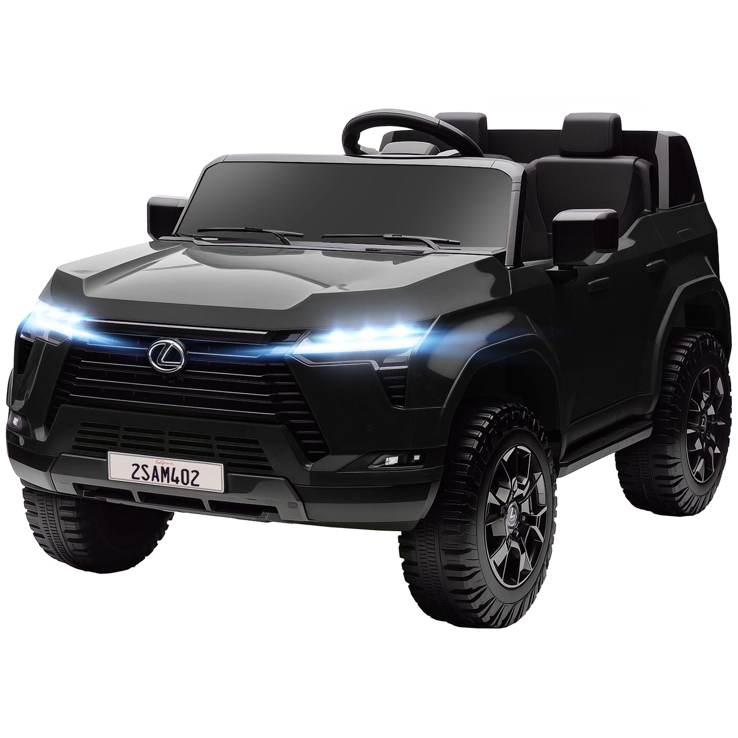Qaba 12V Ride On Car, Licensed Lexus GX550, 2-Seater Kids Electric Vehicle with Remote Control and Suspension System, Bl