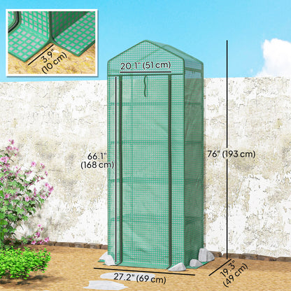 5 Tier Mini Greenhouse, Portable Outdoor Flower Stand with Shelf Clips, Indoor Greenhouse with Steel Frame, Transparent,