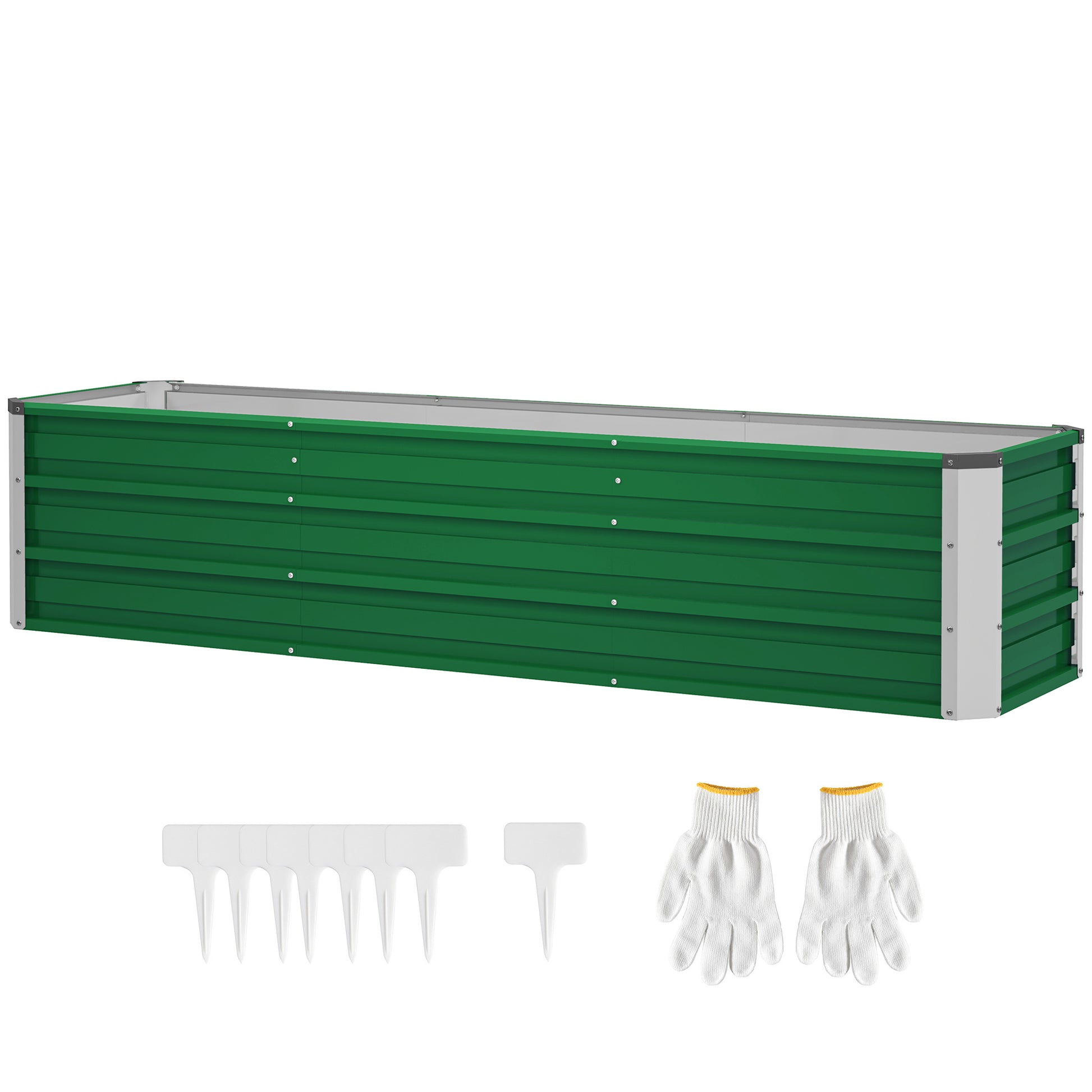 6' x 1.5' x 1.3' Galvanized Raised Garden Bed, Elevated Large Metal Planter Box w/ Install Gloves for Backyard, Patio to