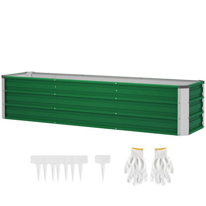 6' x 1.5' x 1.3' Galvanized Raised Garden Bed, Elevated Large Metal Planter Box w/ Install Gloves for Backyard, Patio to