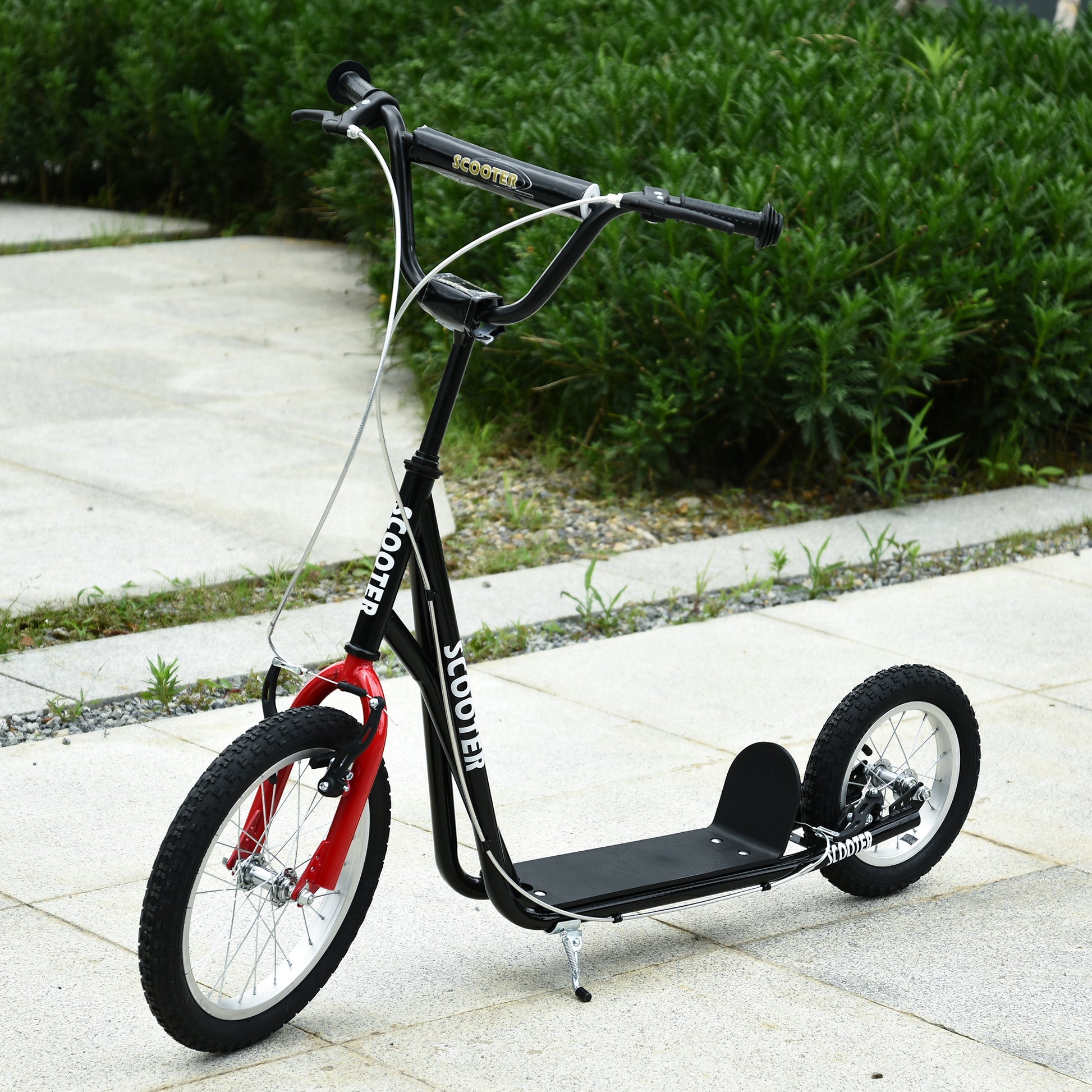 VarietyKart Youth Kick Scooter with Adjustable Handlebar and 16'' Inflatable Rubber Wheel for Kids and Teens 5+ Year Old