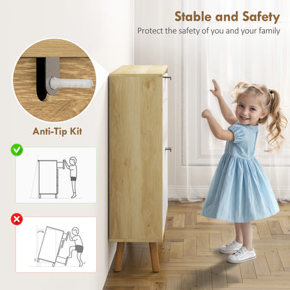 Narrow Shoe Cabinet, High Gloss Shoe Storage Cabinet with 2 Flip Drawers and Adjustable Shelves, Holds 16 Pairs, White
