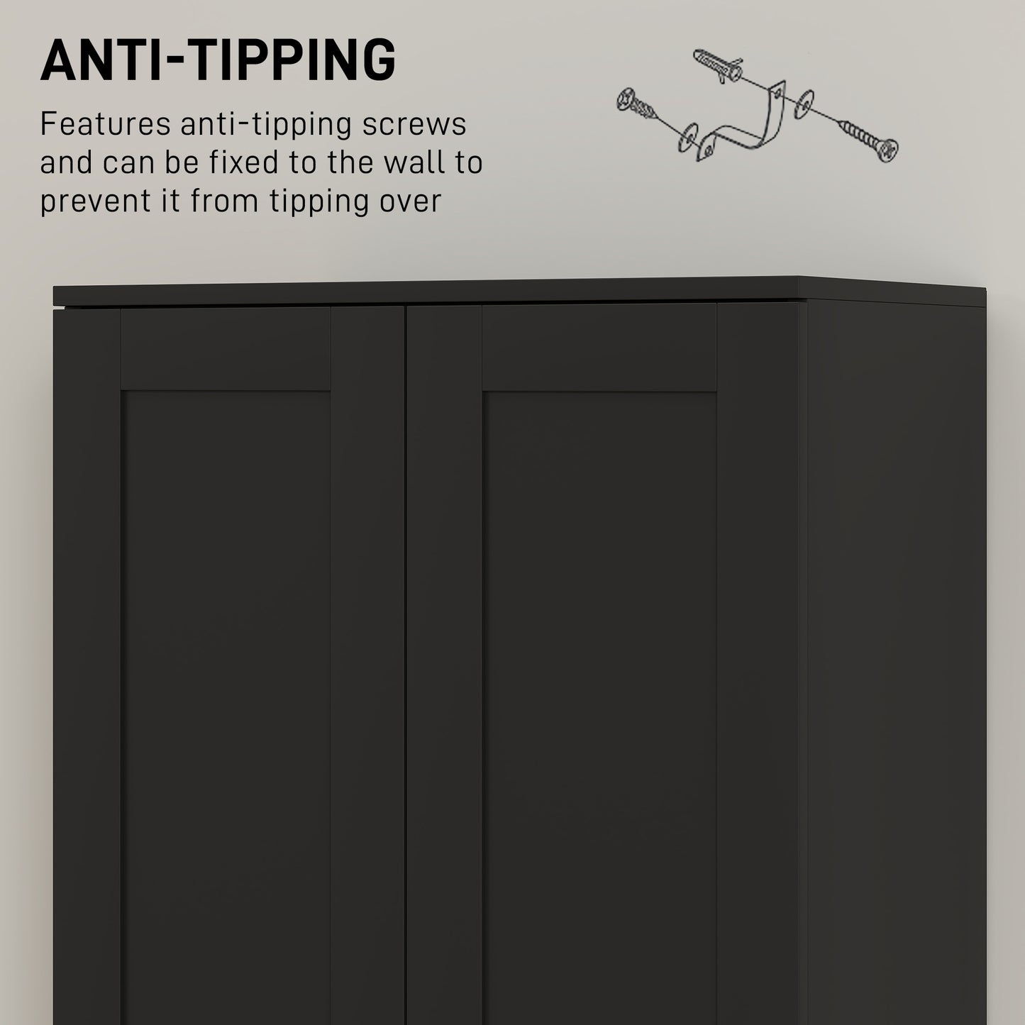 69" Tall Pantry Cabinet with Adjustable Shelves, Modern Kitchen Pantry Cabinet with Soft Close Doors, Black