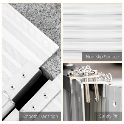 Textured Aluminum Folding Wheelchair Ramp, Portable Threshold Ramp 6', for Scooter Steps Home Stairs Doorways