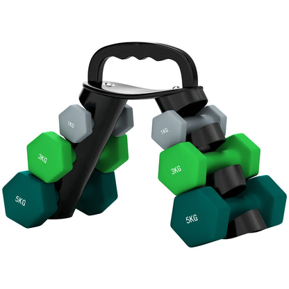 Soozier 40 LBS Hex Dumbbell Set with Vertical Rack, Adjustable Dumbbells, Hand Weights for Home Gym Strength Training, G