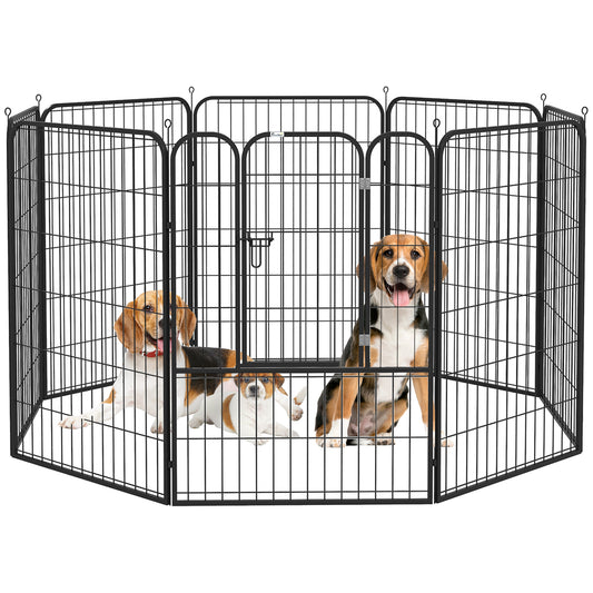 8 Panel Pet Playpen Play Yard Fence Home DIY Heavy-Duty Metal Foldable Indoor Outdoor 39"H