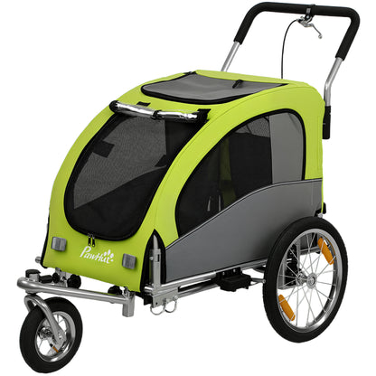 VarietyKart 2 in 1 Dog Bike Trailer, Foldable Pet Stroller, Dog Bicycle Trailer with Suspension, Universal Bicycle Coupl