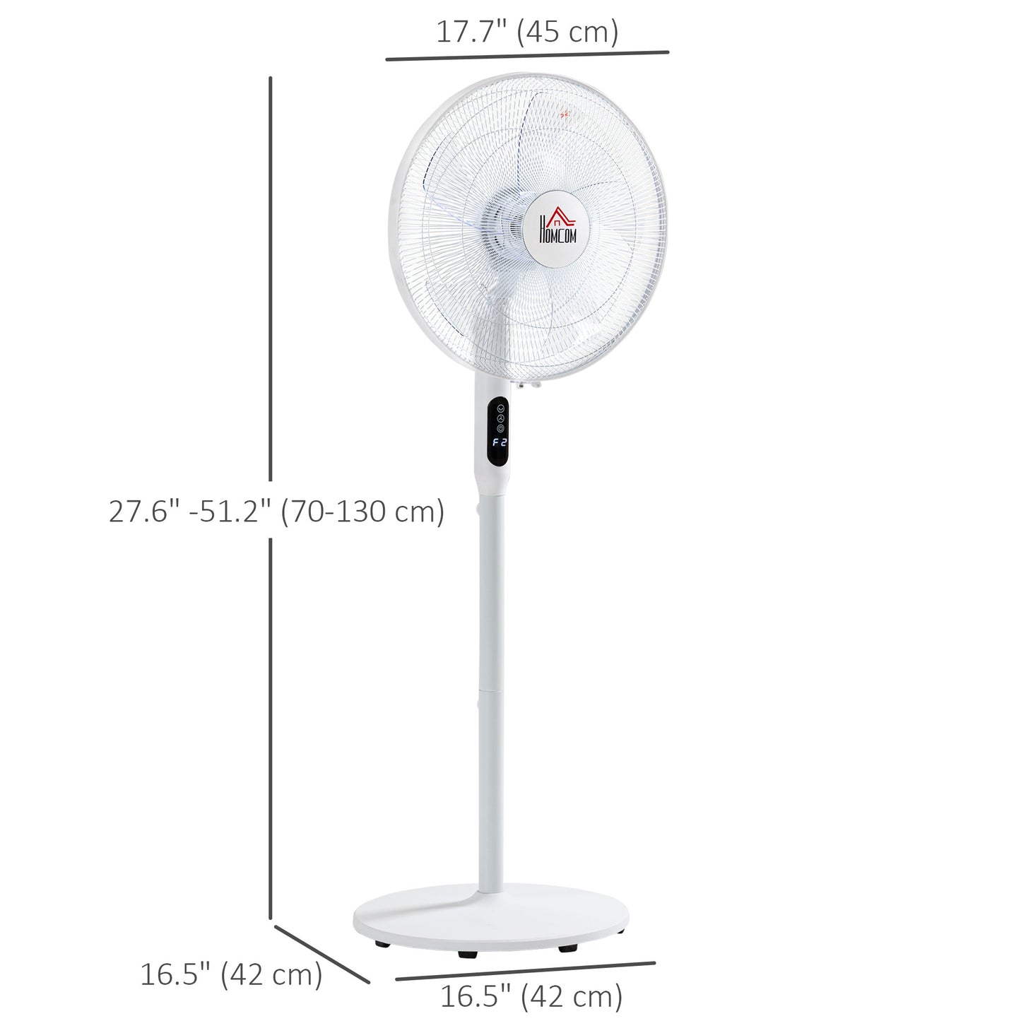 Floor Standing Fan with Remote Control, Oscillating, LED Screen, Stand Up Cooling Fan, Tall Pedestal Electric Fan for Ho