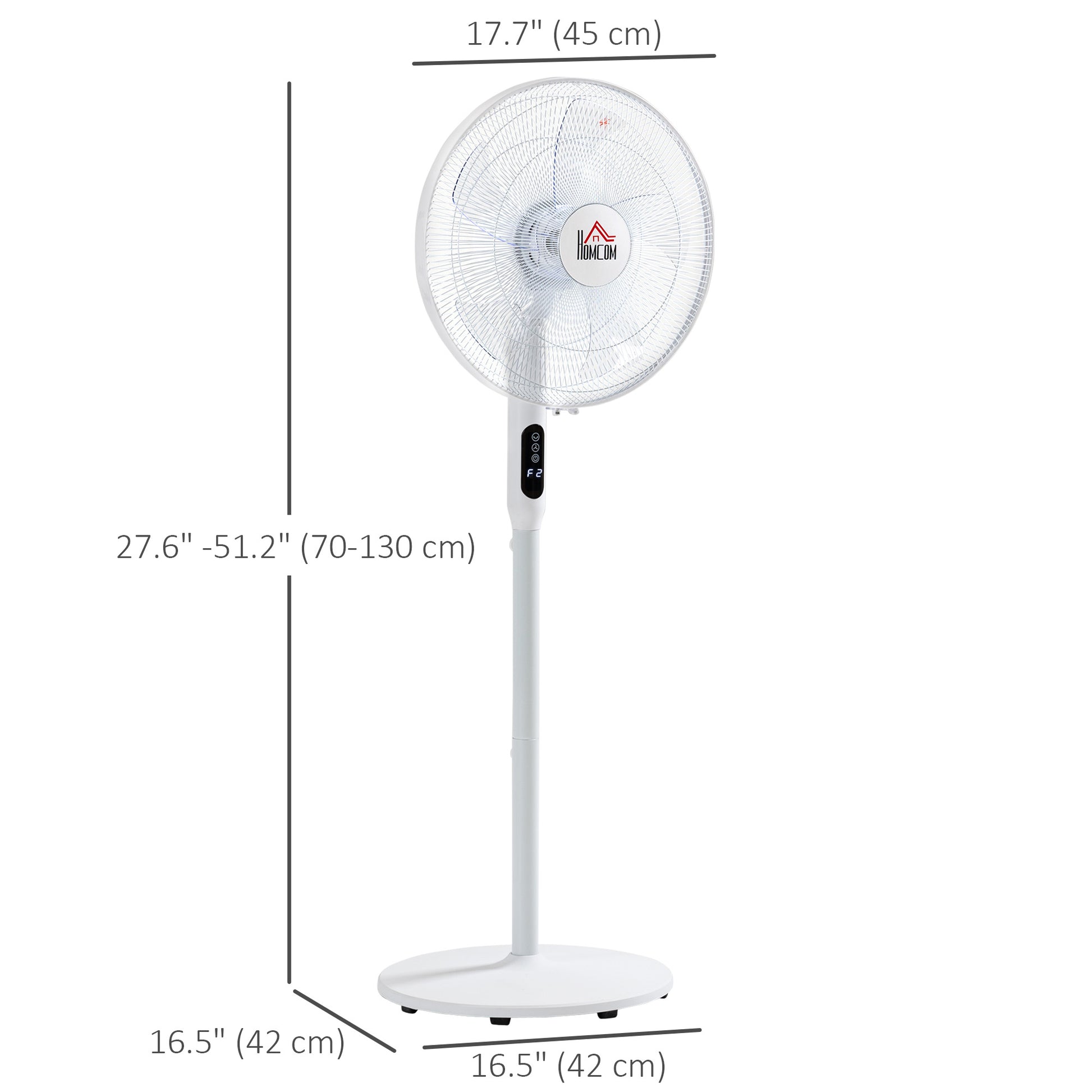 Floor Standing Fan with Remote Control, Oscillating, LED Screen, Stand Up Cooling Fan, Tall Pedestal Electric Fan for Ho