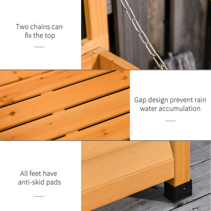 75 Gallon Wooden Storage Box patio Deck Box Bench, Garden Backyard Outdoor Storage Container with Aerating Gap & Weather
