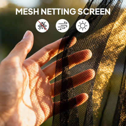 Replacement Mosquito Netting for Gazebo 12' x 12' Black Screen Walls for Canopy with Zippers, Beige