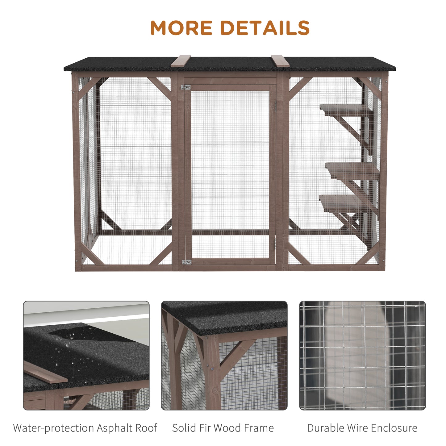71"L Catio Outdoor Cat Enclosure, Indoor Cat Cage, Pet House, Small Animal Hutch for 1-2 Rabbit, Kitten, Kitty Crate Ken