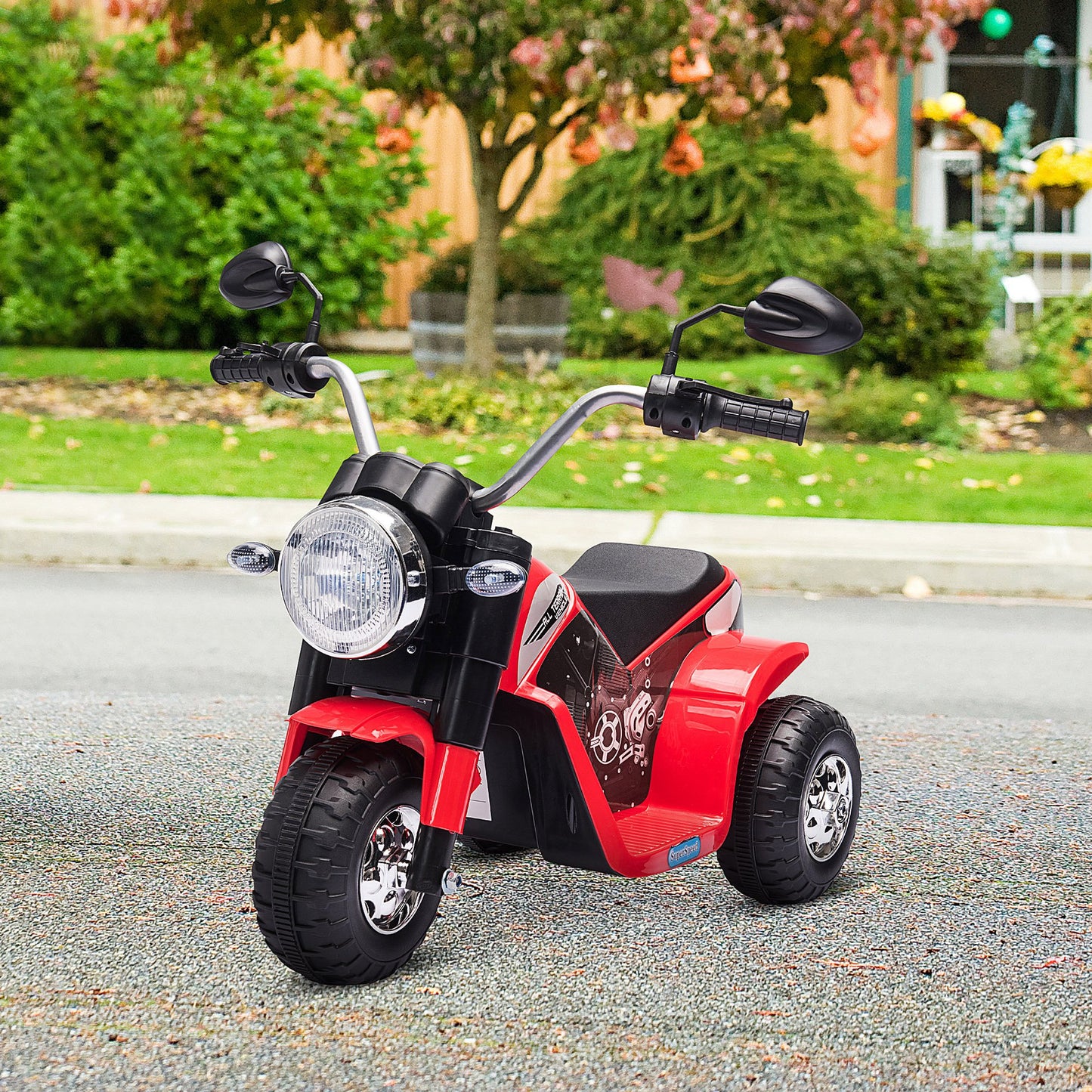 VarietyKart Kids Electric Motorcycle 6V Battery Powered Ride-On Dirt Bike 3-Wheels Motorbike with Horn Headlights Realis