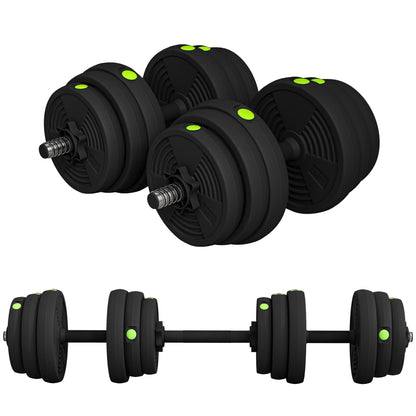 Soozier 55LBS 2-in-1 Adjustable Barbell & Dumbbells Set, Weights Set with Non-slip Handles for Men and Women Home Gym Tr
