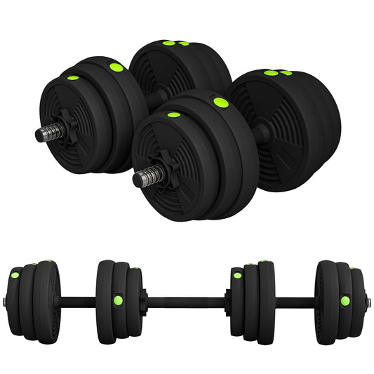 Soozier 55LBS 2-in-1 Adjustable Barbell & Dumbbells Set, Weights Set with Non-slip Handles for Men and Women Home Gym Tr