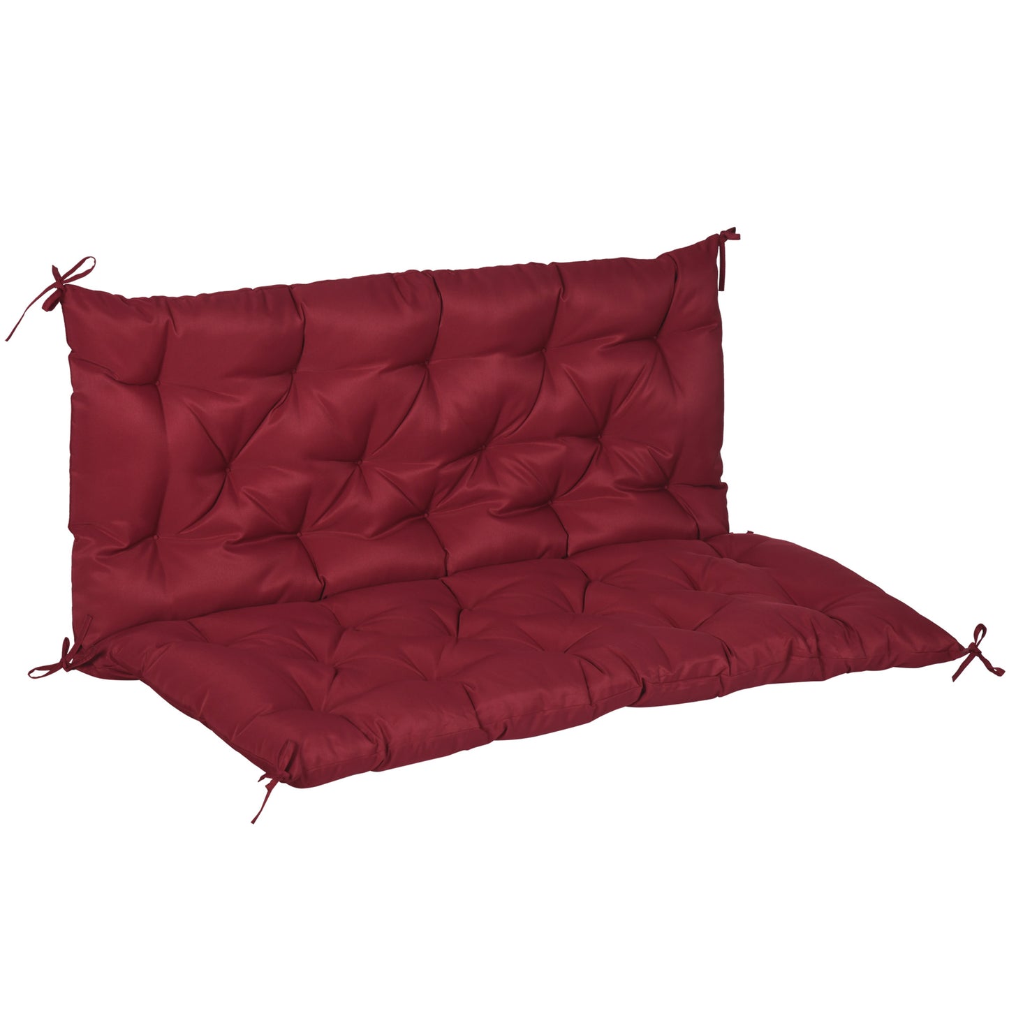 2 Seater Garden Bench Cushion, Soft Thick Outdoor Non-Slip 2 Seater Soft Pad With Backrest for Garden Patio, 47" x 43" x