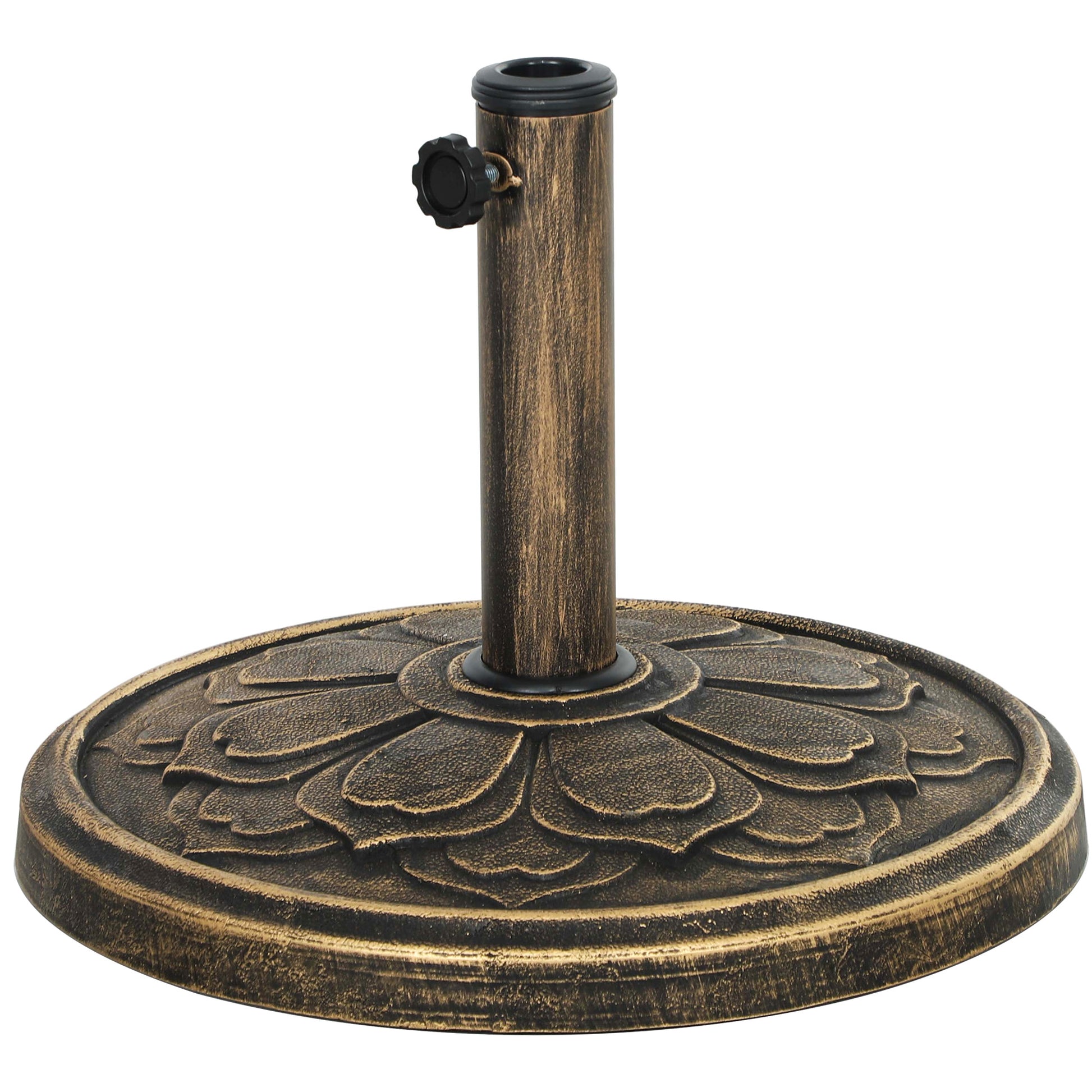 26 lbs Resin Round Patio Umbrella Base, Umbrella Stand Base, Outdoor Umbrella Stand for 1.3"/1.5"/1.9" Umbrella Poles fo