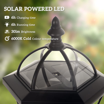 2 Piece LED Garden Lights Lamp Post Solar Powered Auto Switch Outdoor Lantern Patio Pathway Walkway Water-Resist 6 Hours