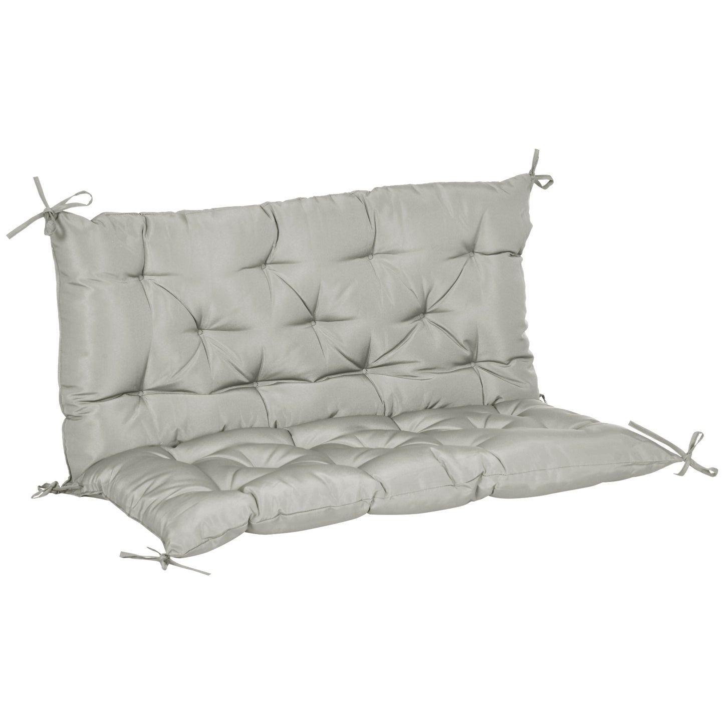 2-Seater Garden Bench Cushion Swing Chair Mat Replacement with Backrest, for Indoor and Outdoor, 39.4"x38.6", Grey