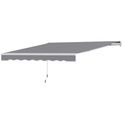 8' x 7' Retractable Awning, Patio Awnings, Sunshade Shelter with 280 g/m² UV & Water-Resistant Fabric, Dark Grey