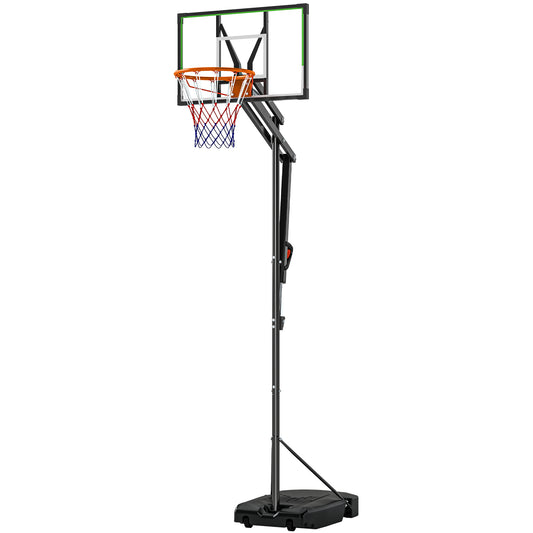 Soozier 4.1-8.5ft Adjustable Basketball Hoop with 33" Shatterproof Board, 18" Rim, Wheels and Fillable Base, for Teens A