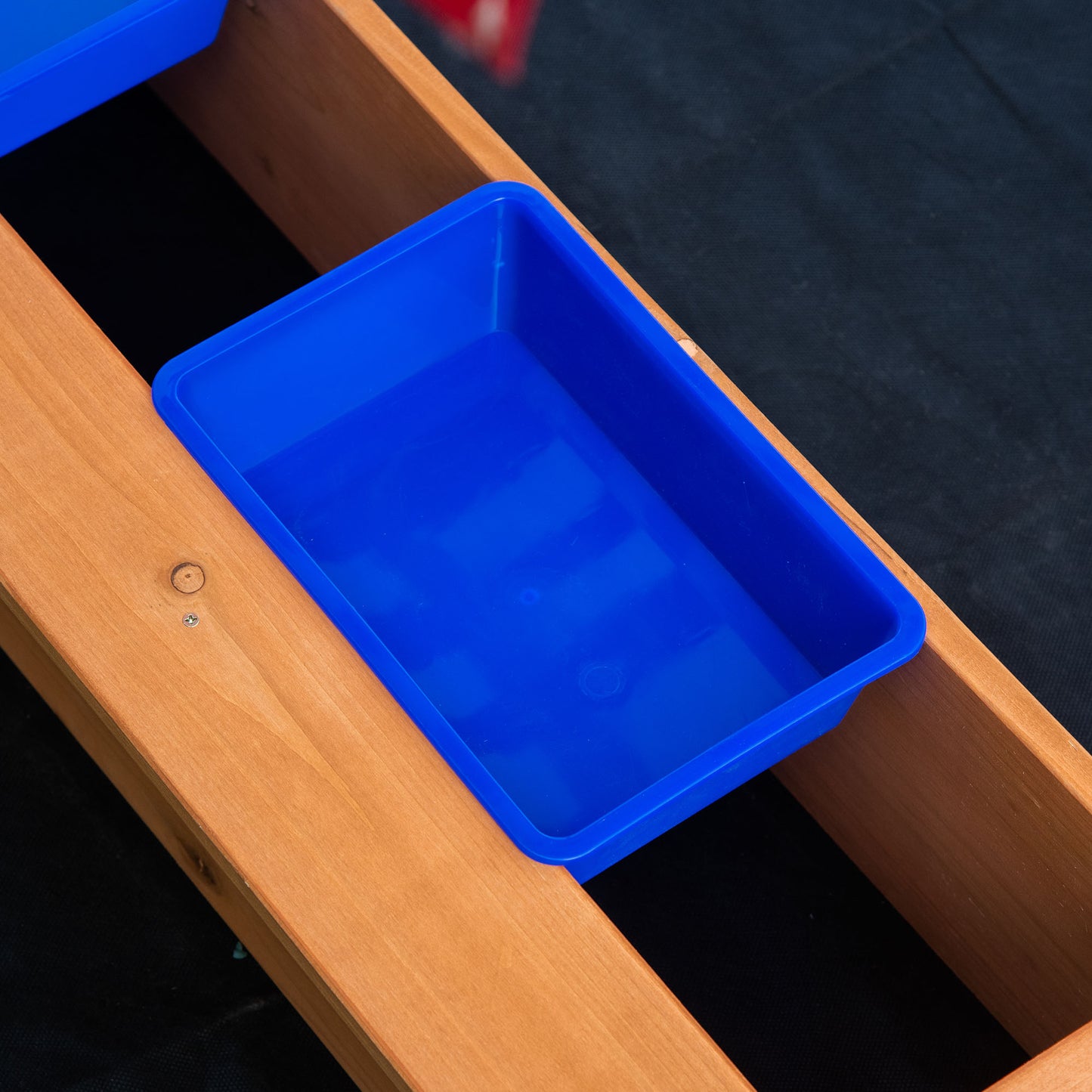 Kids Wooden Sandbox, Children Play Sand Station Outdoor with Adjustable Height Cover Lid, Bottom Liner, Seat, Plastic Ba