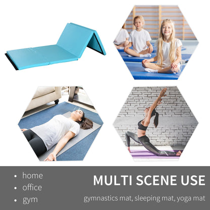 Soozier 4'x8'x2" Folding Gymnastics Tumbling Mat, Exercise Mat with Carrying Handles for Yoga, MMA, Martial Arts, Stretc