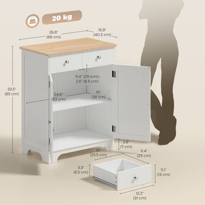 Sideboard Buffet Cabinet with Storage, 27" Kitchen Cabinet with Adjustable Shelf, 2 Drawers and 2 Doors, Coffee Bar Cabi