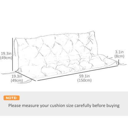 Porch Swing Cushion Garden Bench Cushion with Backrest, Non-Slip 3-Seater Soft Pad, Swing Chair Mat Replacement for Indo