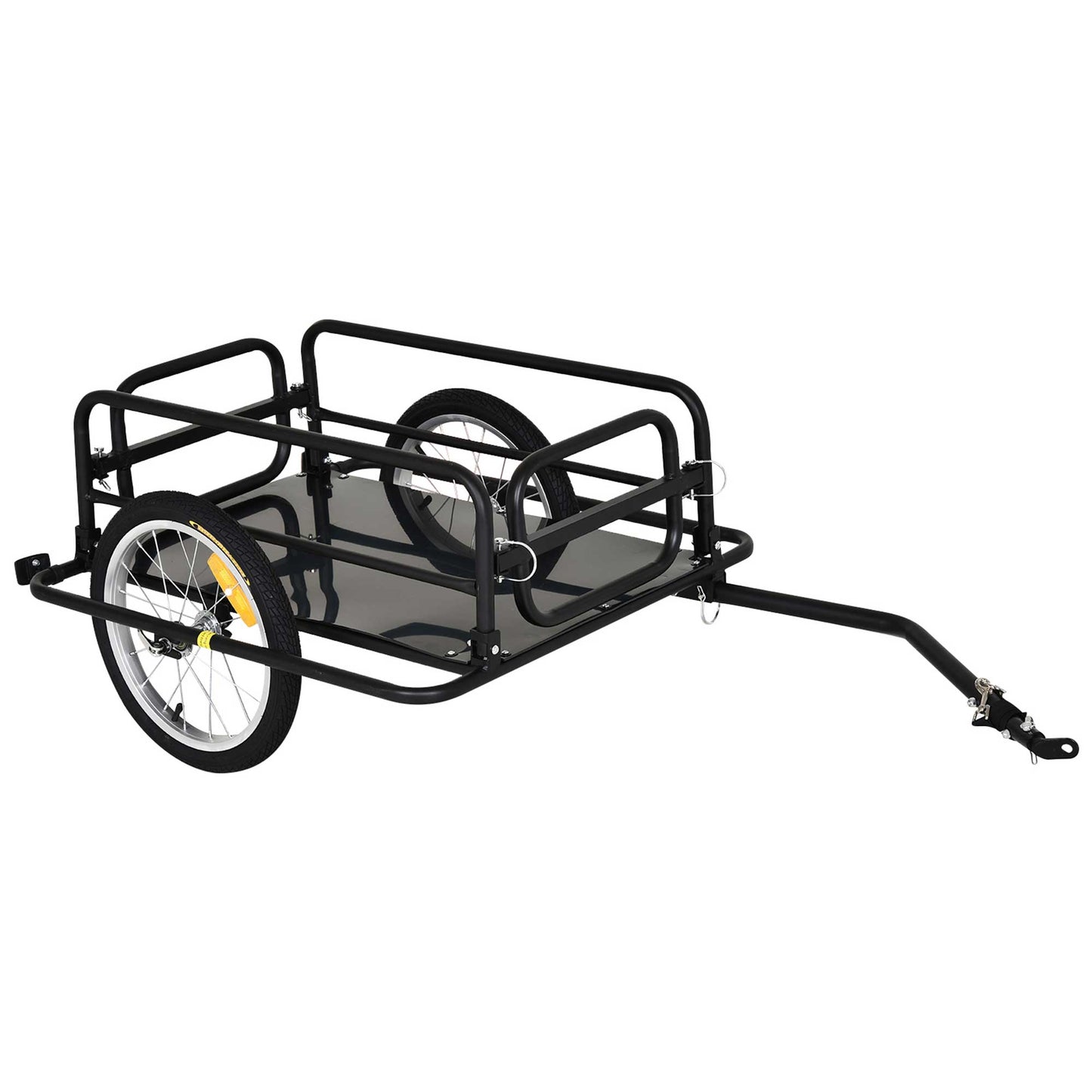 VarietyKart Folding Bicycle Cargo Trailer Utility Bike Cart Travel Luggage Carrier Garden Patio Tool New, Black