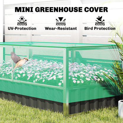 Raised Garden Bed, 5.7 x 3 x 2.3ft Steel Planter Box Outdoor with Cover, Gloves, Dark Grey