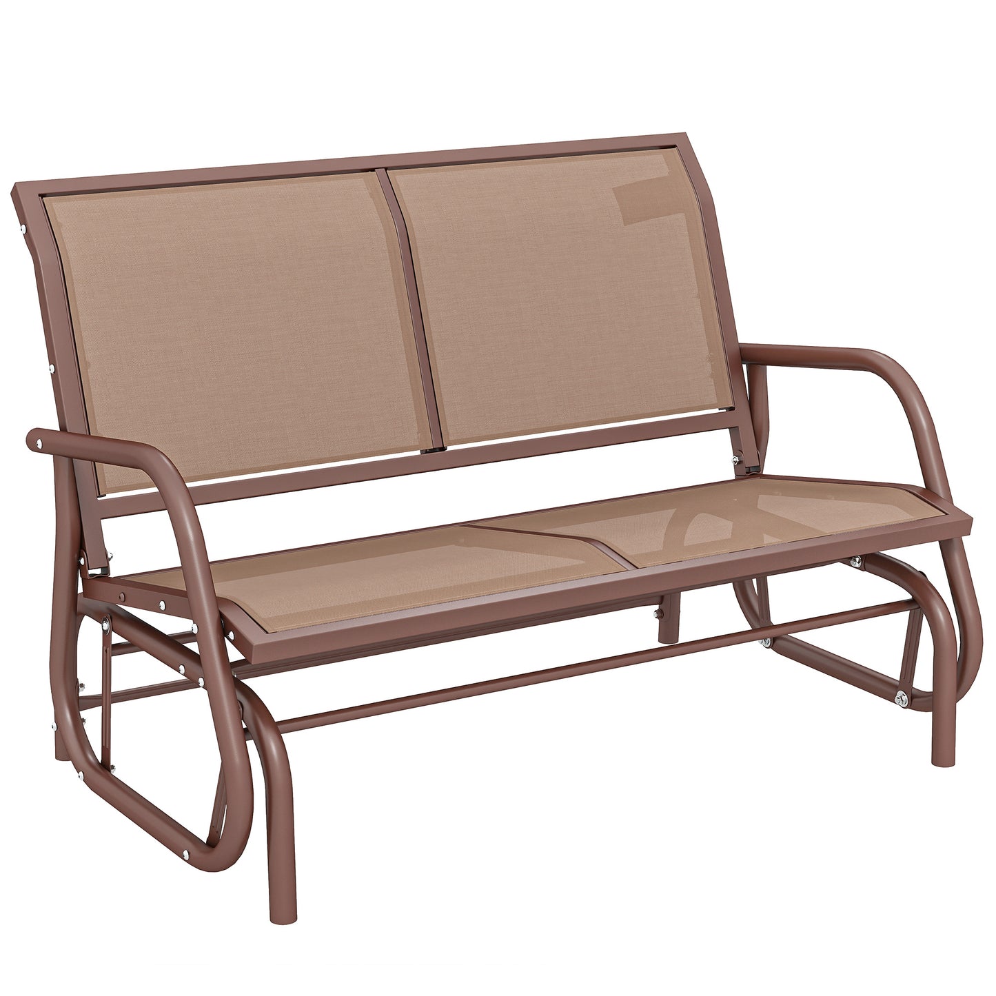 Outdoor Glider Bench, 2 Person Patio Glider Chair, Gliding Outdoor Garden Loveseat Swing Bench with Breathable Mesh Fabr