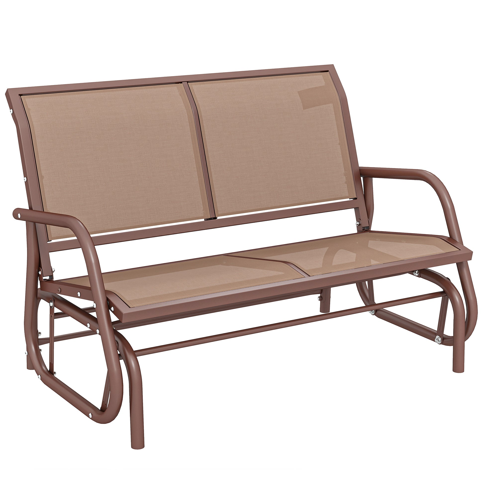 Outdoor Glider Bench, 2 Person Patio Glider Chair, Gliding Outdoor Garden Loveseat Swing Bench with Breathable Mesh Fabr