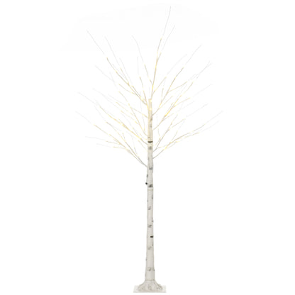 6 ft Artificial Birch Tree Light with Pre-Lit LED Light for Home Party, Indoor and Covered Outdoor Use