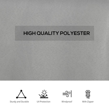 Gazebo Curtains, 10' x 13' Universal Replacement Privacy Curtain, 4-Panels Sidewall with Hooks/C-Rings, Light Grey
