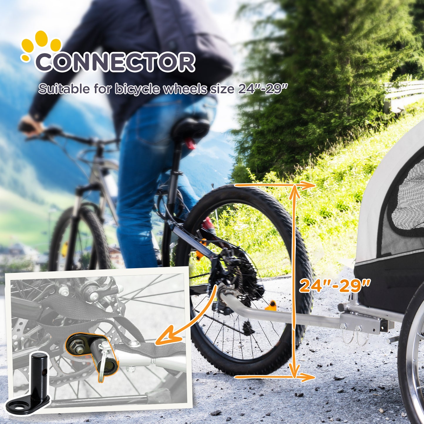 VarietyKart Elite II Dog Bike Trailer 2-In-1 Pet Stroller Cart Bicycle Wagon Cargo Carrier Attachment for Travel with Su