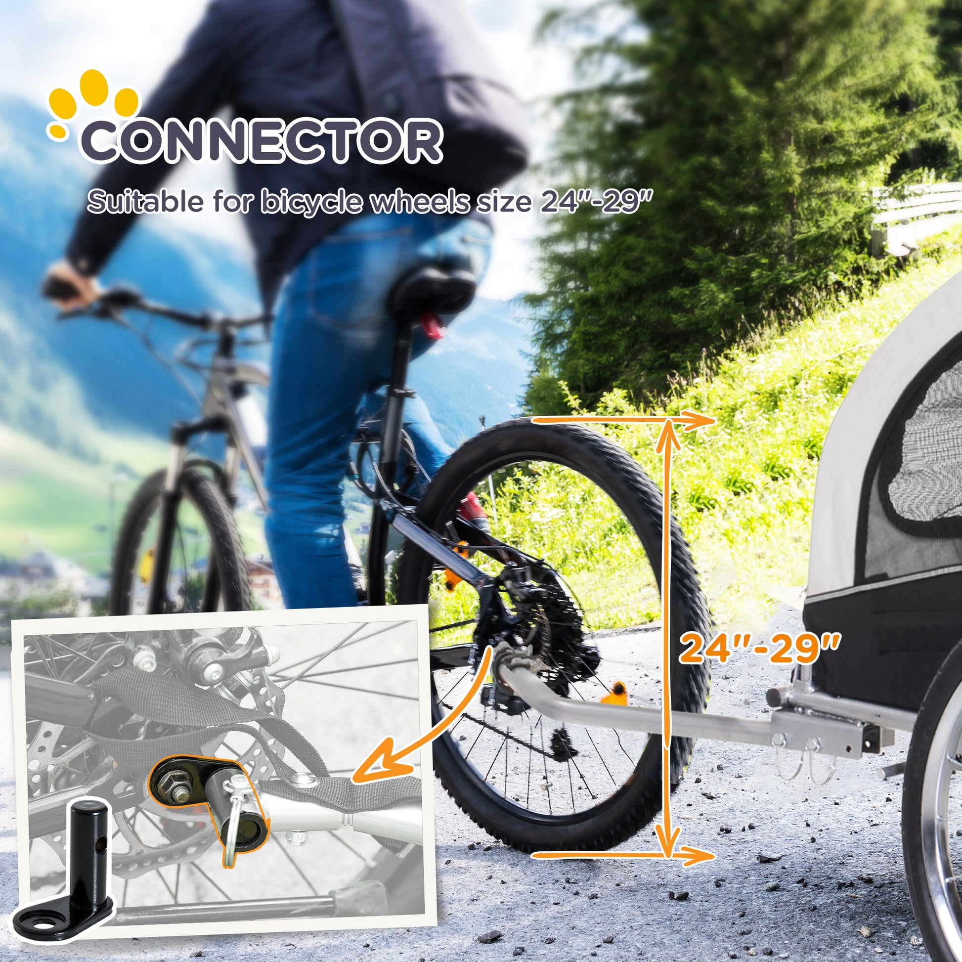 VarietyKart Elite II Dog Bike Trailer 2-In-1 Pet Stroller Cart Bicycle Wagon Cargo Carrier Attachment for Travel with Su