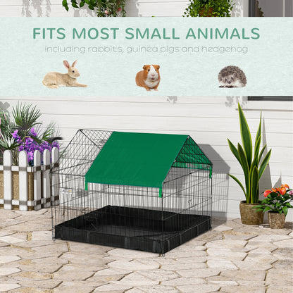 Metal Outdoor Small Animal Cage for Rabbits and Cats, Black