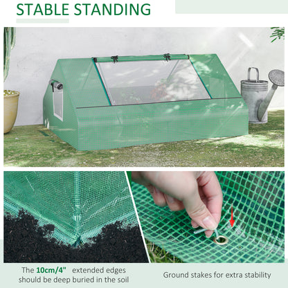 71" x 55" x 32" Mini Greenhouse Portable Hot House for Plants with 2 Large Windows and Ground Nails for Outdoor, Indoor,