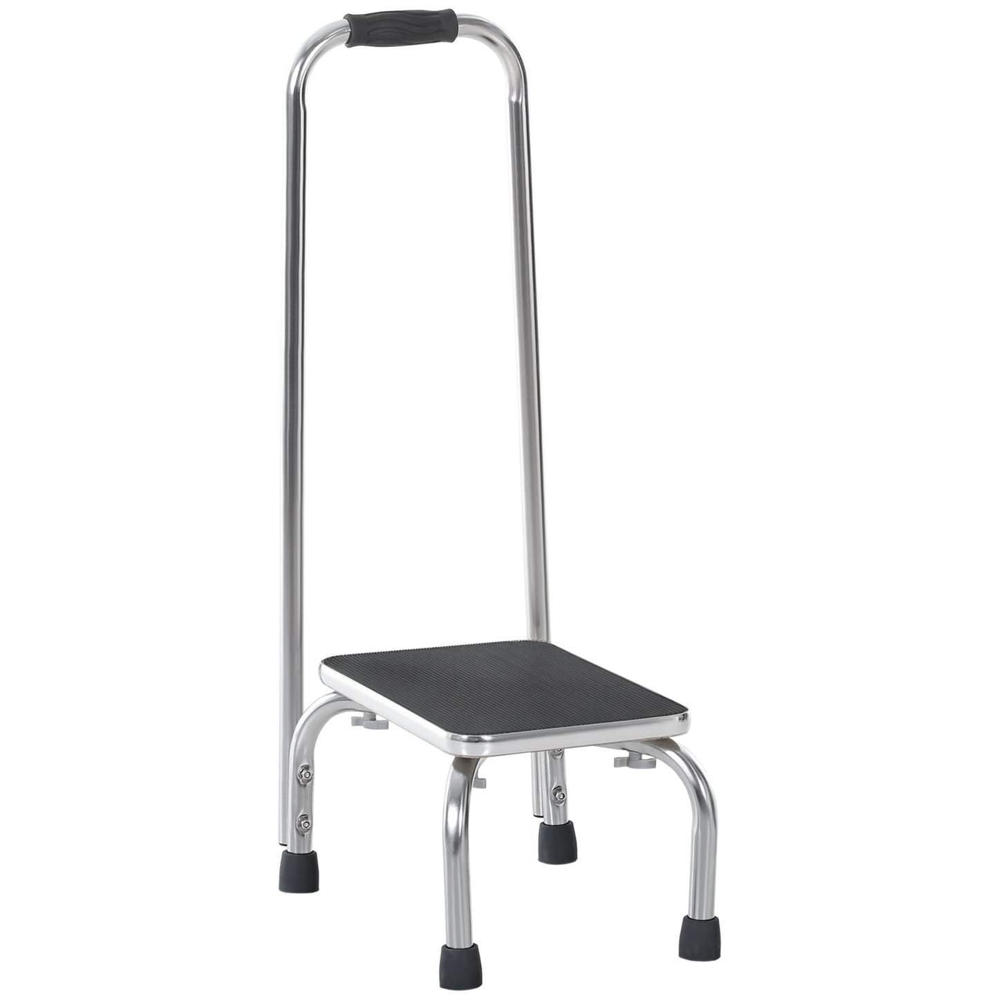 Step Stool with Handle for Adults and Seniors, Heavy Duty Metal Foot Step Stool for Elderly, Portable Stool with Anti-sl